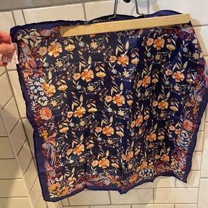 Vismaya 100% Silk Scarf - Blue Floral